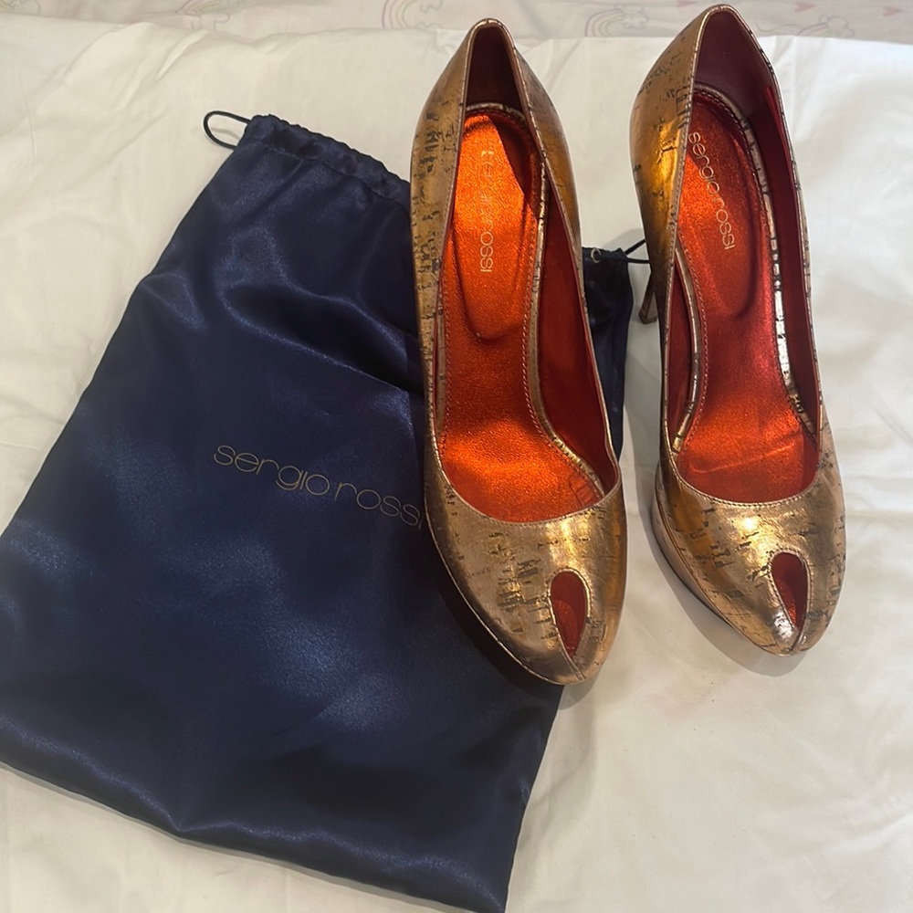 Sergio Rossi platform peep toe heels